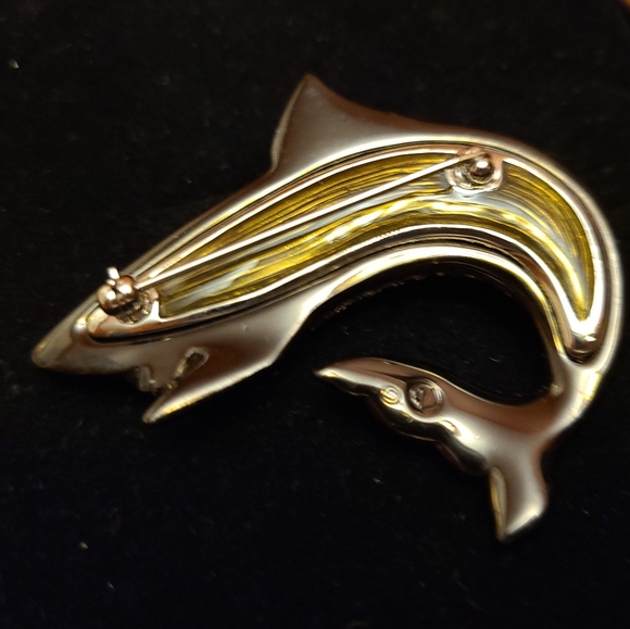 Retired Rare Swarovski Shark Brooch